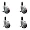 Service Caster 3.5'' Maroon Poly Swivel 1-1/4'' Expanding Stem Caster Set with Brake, 4PK SCC-EX20S3514-PPUB-MRN-TLB-114-4 - alternate 1